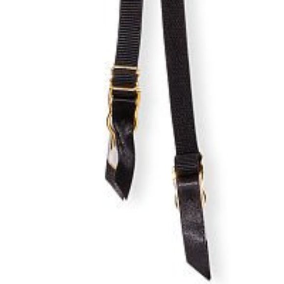 VS M/L Dream Angels Shimmer Bow Garter Belt Black and Gold Embroidery - Picture 5 of 5